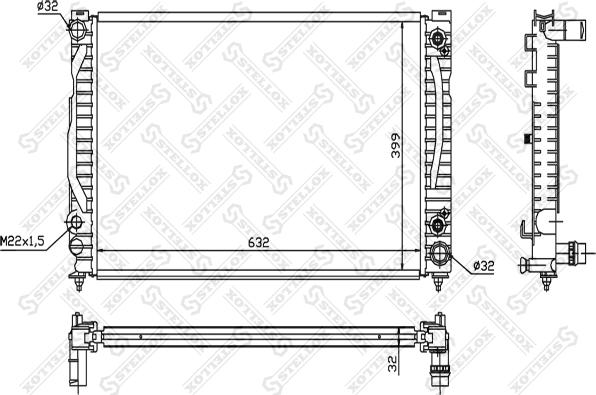 Stellox 10-25545-SX - Radiateur, refroidissement du moteur cwaw.fr