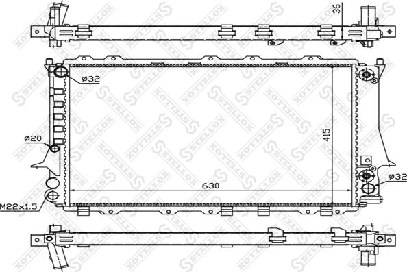 Stellox 10-25541-SX - Radiateur, refroidissement du moteur cwaw.fr