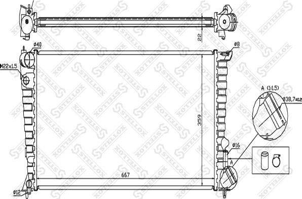 Stellox 10-25654-SX - Radiateur, refroidissement du moteur cwaw.fr