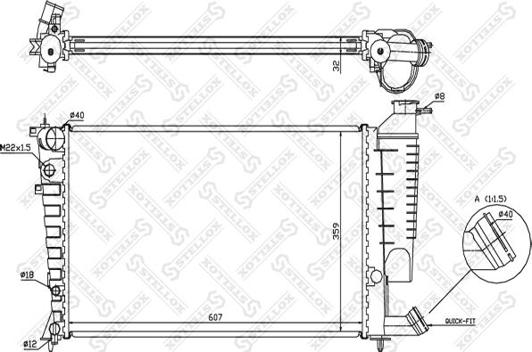 Stellox 10-25656-SX - Radiateur, refroidissement du moteur cwaw.fr