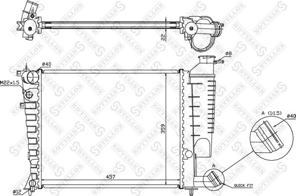 Stellox 10-25660-SX - Radiateur, refroidissement du moteur cwaw.fr