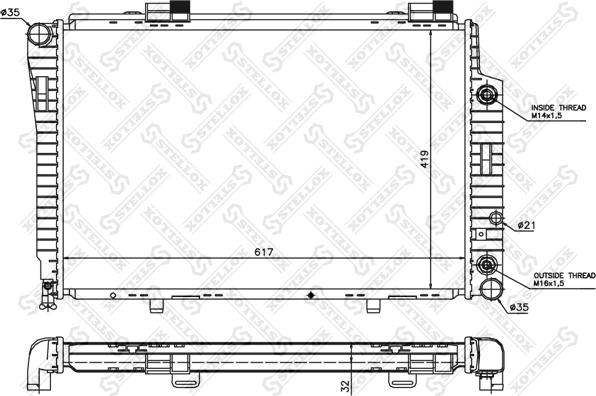 Stellox 10-25095-SX - Radiateur, refroidissement du moteur cwaw.fr