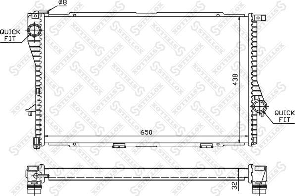 Stellox 10-25044-SX - Radiateur, refroidissement du moteur cwaw.fr