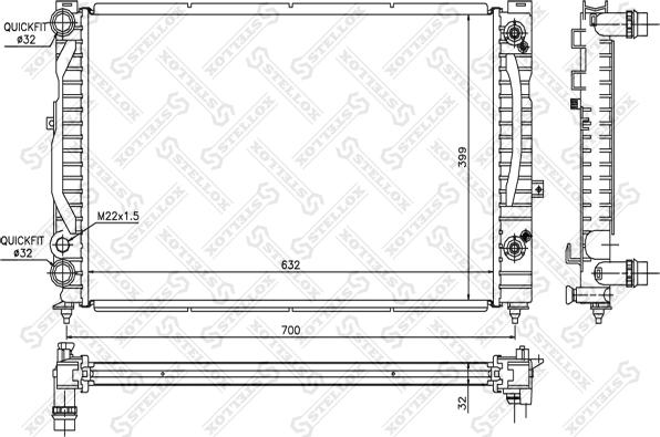 Stellox 10-25063-SX - Radiateur, refroidissement du moteur cwaw.fr