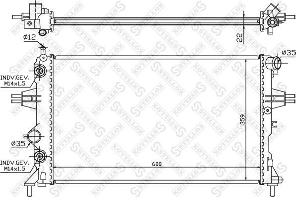 Stellox 10-25062-SX - Radiateur, refroidissement du moteur cwaw.fr