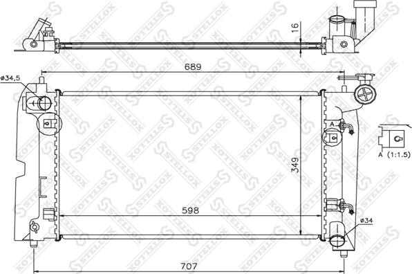 Stellox 10-25067-SX - Radiateur, refroidissement du moteur cwaw.fr