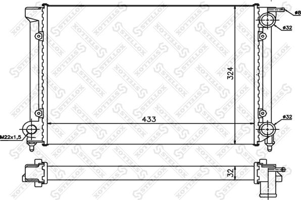 Stellox 10-25004-SX - Radiateur, refroidissement du moteur cwaw.fr