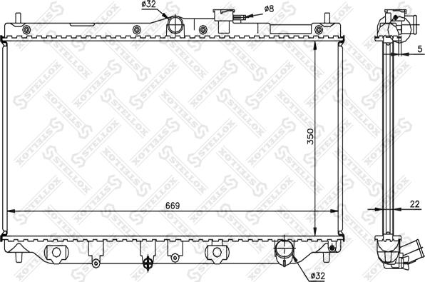 Stellox 10-25032-SX - Radiateur, refroidissement du moteur cwaw.fr