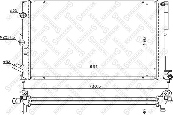 Stellox 10-25037-SX - Radiateur, refroidissement du moteur cwaw.fr