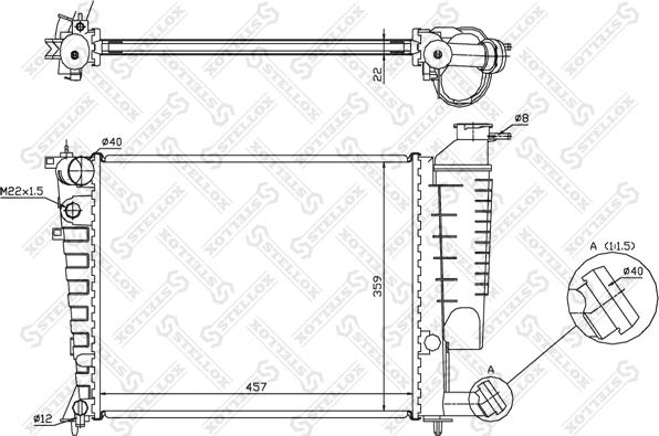 Stellox 10-25026-SX - Radiateur, refroidissement du moteur cwaw.fr