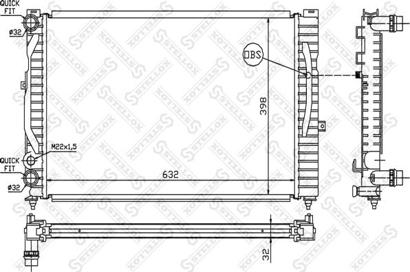 Stellox 10-25021-SX - Radiateur, refroidissement du moteur cwaw.fr