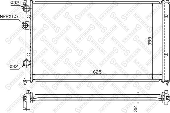 Stellox 10-25199-SX - Radiateur, refroidissement du moteur cwaw.fr