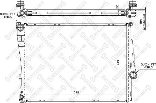 Stellox 10-25195-SX - Radiateur, refroidissement du moteur cwaw.fr