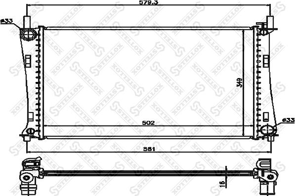 Stellox 10-25157-SX - Radiateur, refroidissement du moteur cwaw.fr