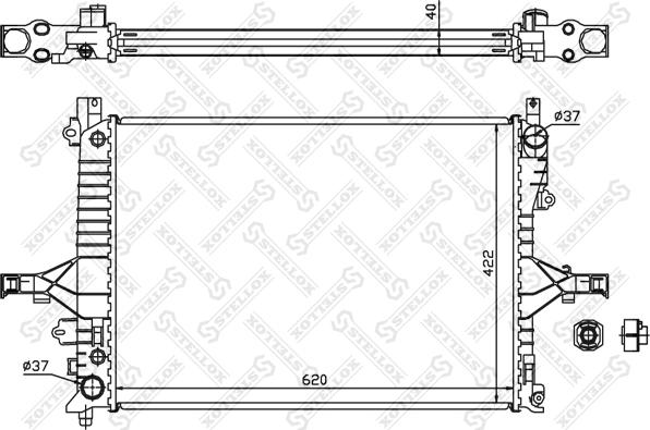 Stellox 10-25165-SX - Radiateur, refroidissement du moteur cwaw.fr