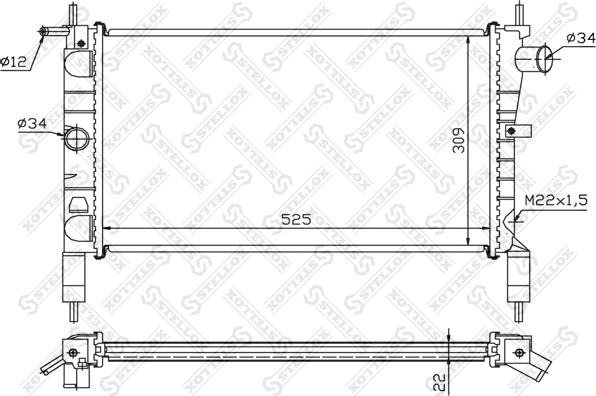 Stellox 10-25102-SX - Radiateur, refroidissement du moteur cwaw.fr