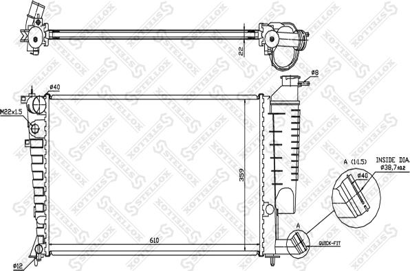 Stellox 10-25119-SX - Radiateur, refroidissement du moteur cwaw.fr