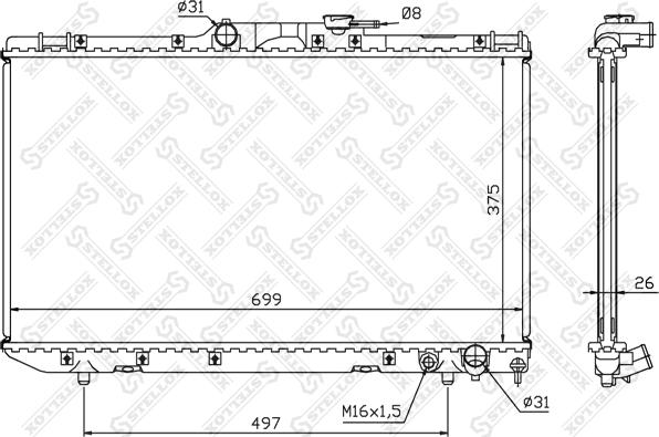 Stellox 10-25115-SX - Radiateur, refroidissement du moteur cwaw.fr