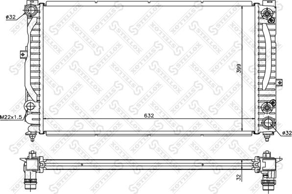 Stellox 10-25139-SX - Radiateur, refroidissement du moteur cwaw.fr