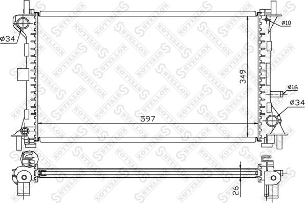 Stellox 10-25130-SX - Radiateur, refroidissement du moteur cwaw.fr