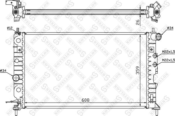 Stellox 10-25124-SX - Radiateur, refroidissement du moteur cwaw.fr