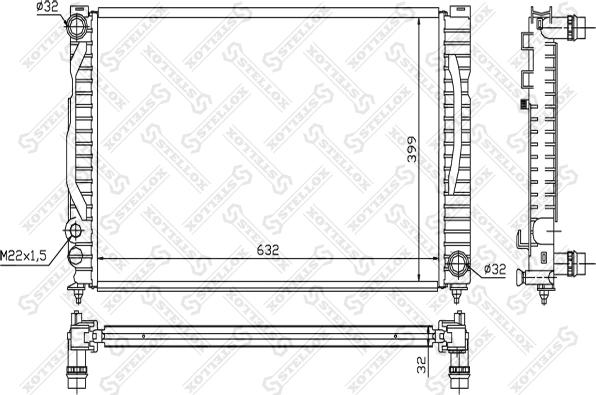 Stellox 10-25125-SX - Radiateur, refroidissement du moteur cwaw.fr