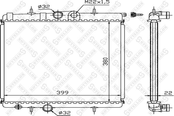 Stellox 10-25122-SX - Radiateur, refroidissement du moteur cwaw.fr