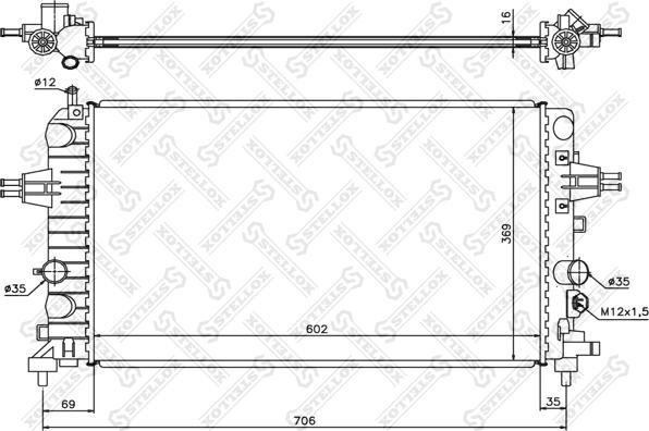 Stellox 10-25176-SX - Radiateur, refroidissement du moteur cwaw.fr