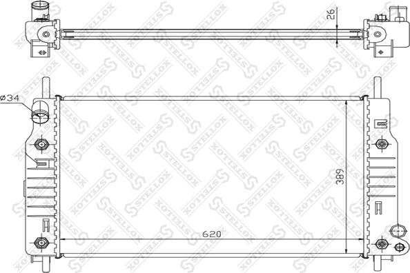 Stellox 10-25803-SX - Radiateur, refroidissement du moteur cwaw.fr