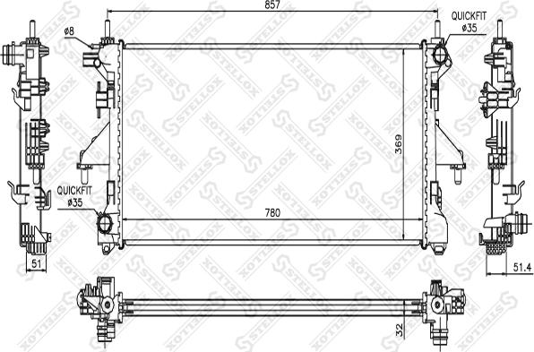 Stellox 10-25355-SX - Radiateur, refroidissement du moteur cwaw.fr