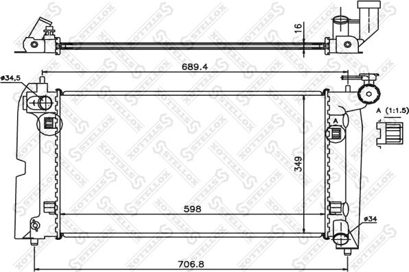 Stellox 10-25362-SX - Radiateur, refroidissement du moteur cwaw.fr