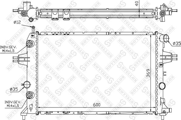 Stellox 10-25387-SX - Radiateur, refroidissement du moteur cwaw.fr