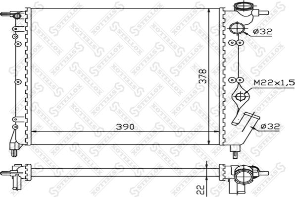 Stellox 10-25293-SX - Radiateur, refroidissement du moteur cwaw.fr