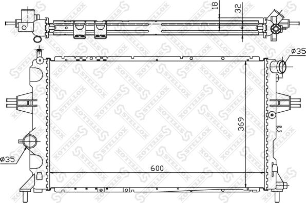 Stellox 10-25268-SX - Radiateur, refroidissement du moteur cwaw.fr