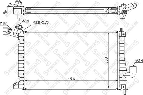 Stellox 10-25262-SX - Radiateur, refroidissement du moteur cwaw.fr