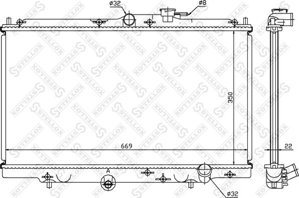 Stellox 10-25215-SX - Radiateur, refroidissement du moteur cwaw.fr