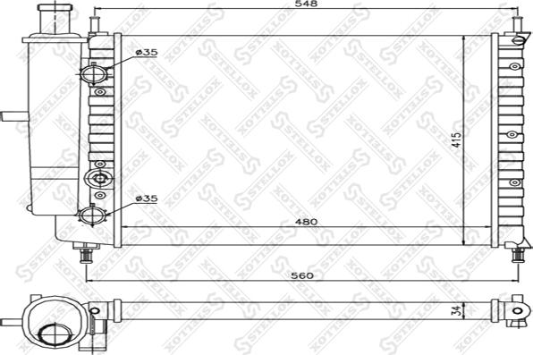 Stellox 10-25210-SX - Radiateur, refroidissement du moteur cwaw.fr