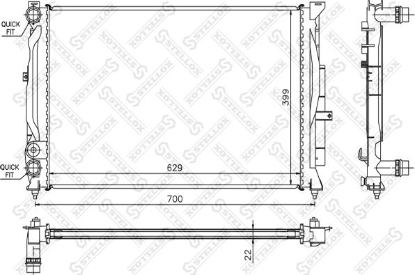 Stellox 10-25288-SX - Radiateur, refroidissement du moteur cwaw.fr