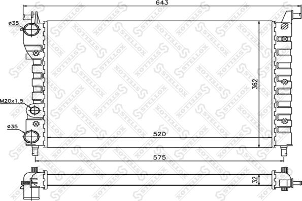 Stellox 10-25734-SX - Radiateur, refroidissement du moteur cwaw.fr