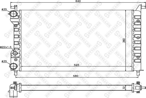 Stellox 10-25735-SX - Radiateur, refroidissement du moteur cwaw.fr