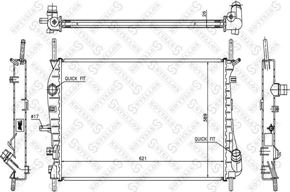 Stellox 10-25779-SX - Radiateur, refroidissement du moteur cwaw.fr