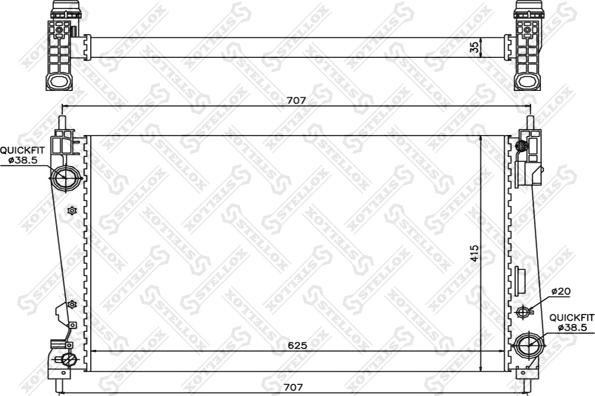 Stellox 10-25770-SX - Radiateur, refroidissement du moteur cwaw.fr