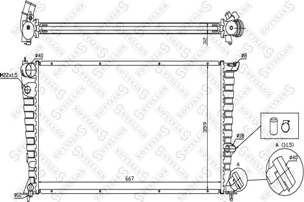 Stellox 10-26094-SX - Radiateur, refroidissement du moteur cwaw.fr