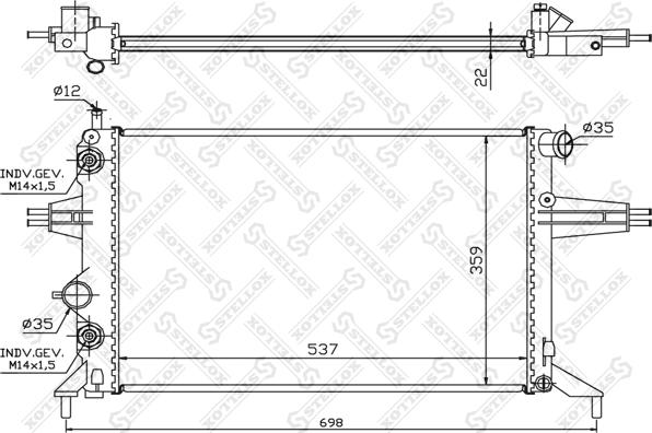 Stellox 10-26066-SX - Radiateur, refroidissement du moteur cwaw.fr