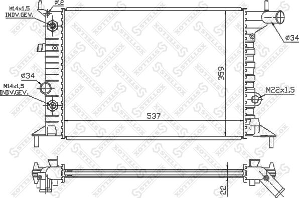 Stellox 10-26013-SX - Radiateur, refroidissement du moteur cwaw.fr