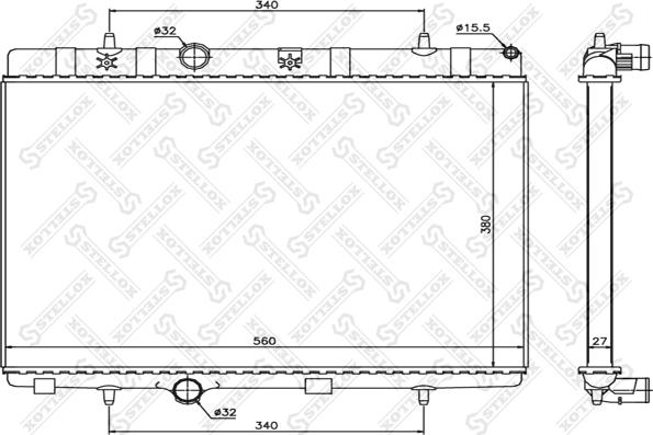 Stellox 10-26119-SX - Radiateur, refroidissement du moteur cwaw.fr