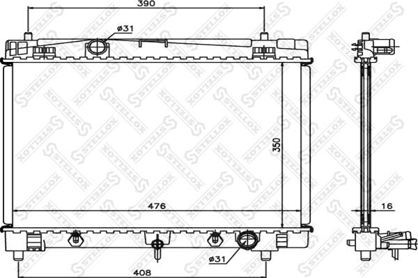 Stellox 10-26350-SX - Radiateur, refroidissement du moteur cwaw.fr