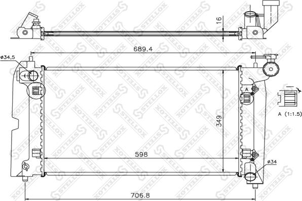 Stellox 10-26309-SX - Radiateur, refroidissement du moteur cwaw.fr