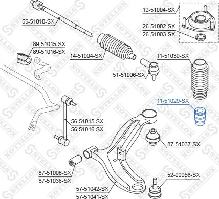 Stellox 11-51029-SX - Butée élastique, suspension cwaw.fr