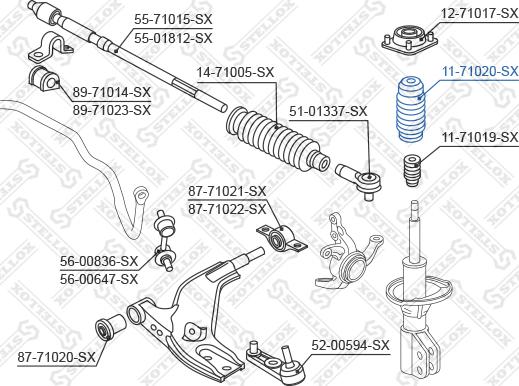 Stellox 11-71020-SX - Bouchon de protection / soufflet, amortisseur cwaw.fr